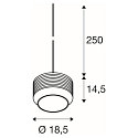 SLV Luminaire à suspension PANTILO ROPE 19 E27 IP20, or gradable