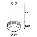 SLV Luminaire à suspension PANTILO ROPE 27 E27 IP20, or gradable