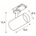 SLV Projecteur triphas� NOBLO� SPOT rond, pivotant � la cardan IP20, blanche gradable