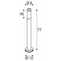 SLV Lampadaire S-TUBE 75 GU10 IP65, noir