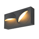 wall luminaire LID I DOUBLE square, rotatable, CCT Switch IP65, anthracite, mat dimmable