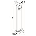 SLV Lampadaire LID I 75 DOUBLE rotatif, CCT Switch IP65, anthrazit, mat gradable