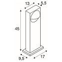 SLV Lampadaire LID I 45 SINGLE rotatif, CCT Switch IP65, anthrazit, mat gradable