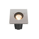 SLV floor recessed luminaire DASAR� S square, swivelling, passable, switchable IP67, stainless steel 