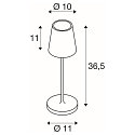 SLV battery table lamp VINOLINA TWO IP65, black dimmable