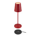 SLV battery table lamp VINOLINA TWO IP65, red dimmable