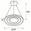 SLV Luminaire � suspension ONE FLAT TRIPLE IP20, blanche gradable