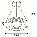 SLV Luminaire � suspension ONE FLAT TRIPLE IP20, laiton, noir gradable