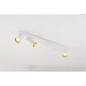 Luminaire de plafond KAMI 3 flammes GU10 IP20, or, blanche