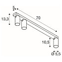 Luminaire de plafond KAMI 3 flammes GU10 IP20, or, blanche
