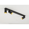 SLV Luminaire de plafond KAMI 3 flammes GU10 IP20, or, noir