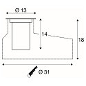 SLV Projecteur encastr� DASAR� M rond, pivotant, contr�lable par DALI, passable IP67, acier inoxydable gradable