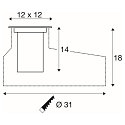 SLV Projecteur encastr� DASAR� M angulaire, pivotant, contr�lable par DALI, passable IP67, acier inoxydable gradable