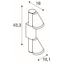 SLV Luminaire mural d�ext�rieur T-TUBE DOUBLE GU10 IP65, noir, laqu� gradable