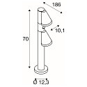 SLV Lampadaire d�ext�rieur T-TUBE 70 POLE DOUBLE avec capteur GU10, noir gradable