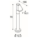SLV Lampadaire d�ext�rieur T-TUBE 70 POLE SINGLE GU10 IP44, noir gradable