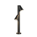 Lampadaire d�ext�rieur T-TUBE 70 POLE DOUBLE GU10 IP44, noir gradable