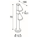 SLV Lampadaire d�ext�rieur T-TUBE 70 POLE DOUBLE GU10 IP44, noir gradable