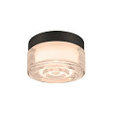 SLV Applique et plafonnier CYFT WAVE adapté aux postes de travail avec écran IP44, noir, laqué gradable