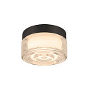 SLV Applique et plafonnier CYFT WAVE adapté aux postes de travail avec écran IP44, noir, laqué gradable