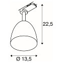 SLV Projecteur triphas� PARA CONE 14 pivotant, rotatif GU10 IP20, noir, laqu� gradable