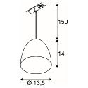 SLV 1- Luminaire � suspension monophas� PARA CONE 14 GU10 IP20, blanche, laqu� gradable