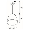 SLV 3-phase pendant luminaire PARA CONE 14 GU10 IP20, white, lacquered dimmable