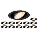Downlight UNIVERSAL DOWNLIGHT IP20 PHASE 38� pivotant, CCT Switch, lot de 12, c�bl� en continu, sans bordures IP20
