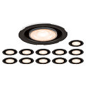 SLV Downlight UNIVERSAL DOWNLIGHT IP20 PHASE 38� pivotant, CCT Switch, lot de 12, c�bl� en continu, sans bordures IP20