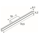 SLV wall luminaire ONE LINEAR 70 - PHASE up / down, CCT Switch IP44, white dimmable