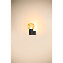 SLV Luminaire mural VARYT rond, sans abat-jour E14 IP44, noir gradable
