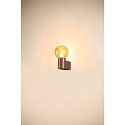 SLV wall luminaire VARYT round, without shade E14 IP44, copper dimmable