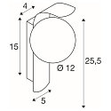 SLV Luminaire mural SUN - PHASE rond G9 IP20, noir gradable