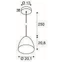 SLV pendant luminaire PARA CONE 20 E27 IP20, dimmable