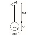 1- Luminaire � suspension monophas� LIGHT EYE� 90 GU10 IP20