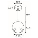 SLV Luminaire � suspension LIGHT EYE� 150 GU10 IP20, blanche gradable