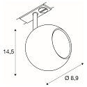 SLV 1-Projecteur monophas� LIGHT EYE� 90 pivotant, rotatif GU10 IP20, blanche gradable