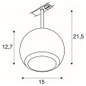 SLV 1-Projecteur monophas� LIGHT EYE� 150 pivotant, rotatif GU10 IP20, noir gradable