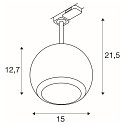 SLV Projecteur triphas� LIGHT EYE� 150 pivotant, rotatif, en forme de boule GU10 IP20, noir mat gradable