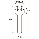 SLV Lampadaire d�ext�rieur PHOTONI CYL POLE 75 cylindrique, r�sistant aux chocs E27 IP65, rouille gradable