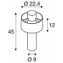 socket luminaire PHOTONI CYL POLE 45 cylindrical, impact resistant E27 IP65