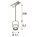 SLV 1- Luminaire � suspension monophas� PURI 2.0 BASIC GU10 IP20, gris gradable