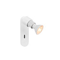 Applique et plafonnier PURI 2.0 BASIC SWITCH rond, avec interrupteur GU10 IP20, blanche gradable