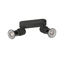 SLV wall and ceiling luminaire PURI 2.0 BASIC 2 flames GU10 IP20, black dimmable