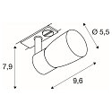 SLV 1-Projecteur monophas� PURI 2.0 - DOME semi-circulaire, r�glable GU10 IP20, noir gradable