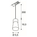 SLV 1- Luminaire � suspension monophas� PURI 2.0 - CONE conique GU10 IP20, blanche gradable