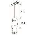 SLV 1- Luminaire � suspension monophas� PURI 2.0 - DOME semi-circulaire GU10 IP20, noir gradable