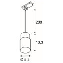 Luminaire suspendu triphas� PURI 2.0 - TUBE cylindrique GU10 IP20, noir gradable