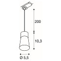 Luminaire suspendu triphas� PURI 2.0 - CONE conique GU10 IP20, noir gradable