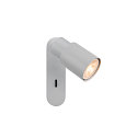 Applique et plafonnier PURI 2.0 - TUBE angulaire, avec interrupteur GU10 IP20, gris gradable